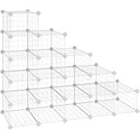 SONGMICS Estantería de Zapato- Unidad Modular de Almacenamiento de Bricolaje con 15 cubos- Organizador de Calzado con…
